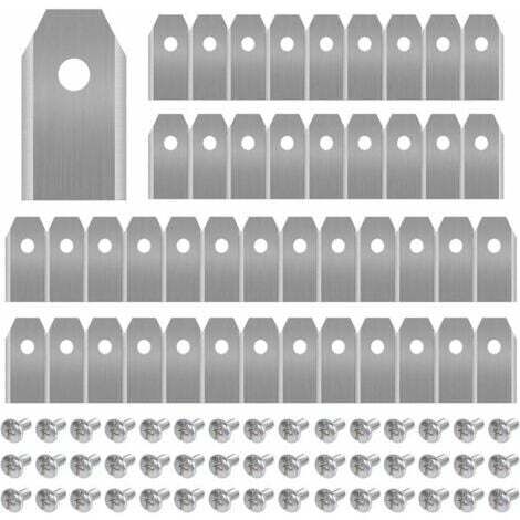 Aiperq 45 x Lames de Couteau en Titane pour Toutes Les Tondeuses Robotiques Husqvarn/Automower/ Yardforce/Gardena(3g-0.75mm) Avec 45 Vis, Lames de Rechange pour Modèles 105,310,315,320,420,430x,r40i (1/4)
