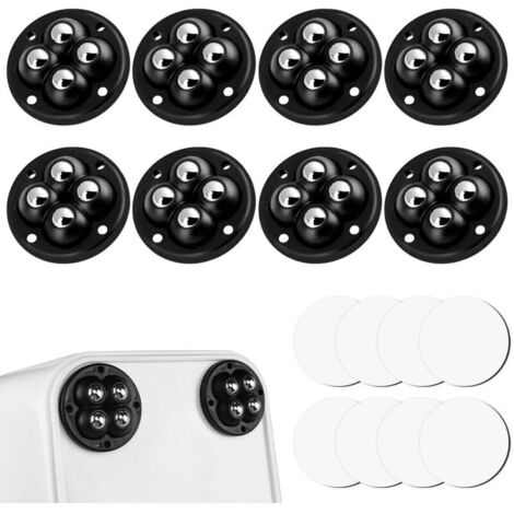 Auto Adhésives, 8 Pièces Roulette Bille, Mini Roulette à 360 Degrés, Roulettes à Billes Auto Adhésif, Mini Universelle Roulettes, pour Meubles, pour Boîtes de Rangement, Petits Meubles
