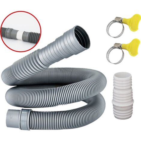 Tuyau d'évacuation d'eau, 1.5M Tuyau de Vidange Universel Flexible d'évacuation Universel Kit de Rallonge de Tuyau, pour Lave-Vaisselle et Machine à Laver