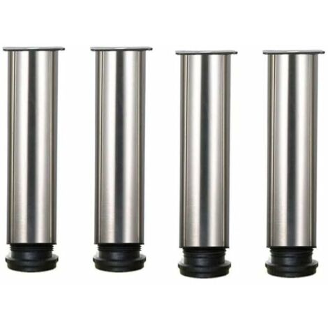 Lot de 4 pieds de meuble réglables en hauteur 25 cm – Acier inoxydable 304 – Installation facile sur tables et armoires – Ajustement 0 à 15 mm
