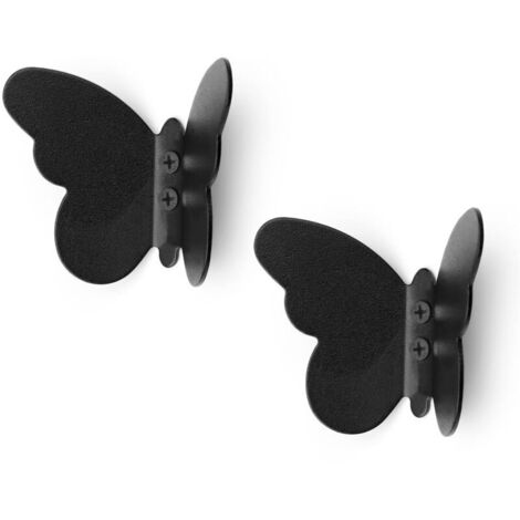 CSPARKV 2 pièces Animal Crochets, Crochets Double Crochet Patère, Crochets en Acier Inoxydable Noir Mat Finition pour Chambre, Placard, Salle de Bains