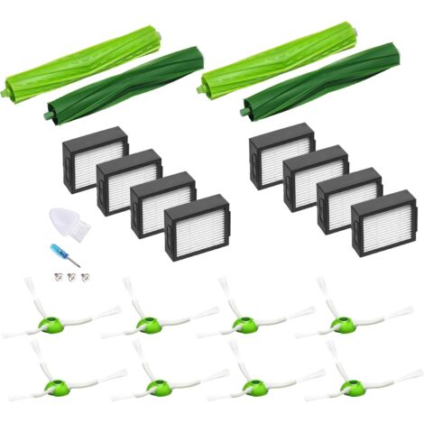 21 Rechange Irobot Roomba E5 E6 I6 I6 + I3 I3 + I4 I4 + I7 I7 + I8, 8 Filtres 8 Brosses Latérale 4 Brosses à rouleau Balai Aspirateur Pièces de Rechange (1/5)