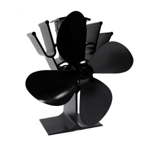 (A)Cheminée, Ventilateur Thermique À 4 Lames pour Brûleur À Bûches, Ventilateur À Énergie Cinétique Thermique Non Rechargeable À Faible Décibel, pour Poêle À Bois