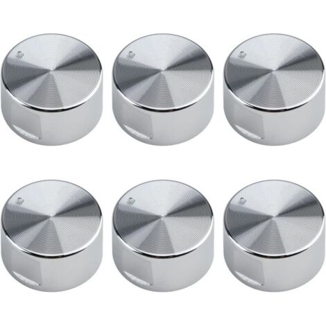 CSPARKV Bouton pour Réchaud à Gaz, Ensemble de 6 Boutons de Commande de Réchaud à Gaz Universels de 6mm de Diamètre, Boutons de Réglage Universels, pour Four, Cuisinière et Plaques Chauffantes