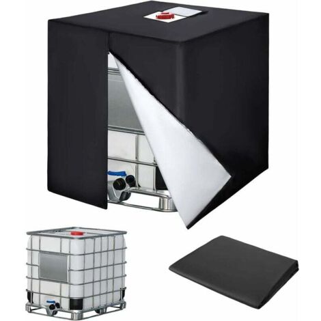 Bâche Réservoir d'eau IBC 600 L Couverture Container Citerne Eau Pluie avec Fermeture éclair Coupe-Vent Anti-UV 420D Résistant à la Déchirure (1/5)