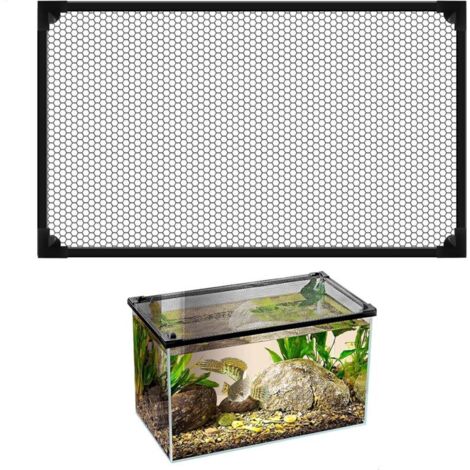 Couverture de Filet Anti-Saut pour Aquarium, en Maille Anti-Saut, Écran D'aquarium Couvercle Supérieur Filet Anti-évasion, Empêcher Poissons, Reptiles (50 X 30 CM) (1/4)