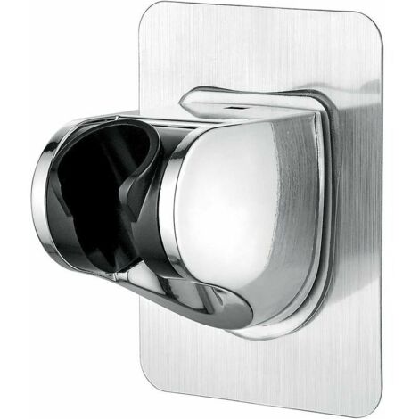 Support Douche Sans Percage Colle 3M- Support Pommeau de Douche Universel, Réglable (45°), Support Douchette Mural Charge Jusqu'à 18 kg, pour Pommeau de Douche Douchette Salle de Bain, Chrome,une pièc (1/5)
