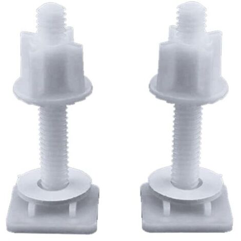 Lot de 2 vis en plastique pour abattant de toilette - Fixation pour la plupart des sièges de toilette - Réparation de salle de bain