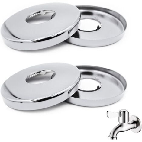 Rosace Mitigeur Douche Acier Inoxydable, 4 Pièces Rosace Robinet, Pour Robinet De Douche/Robinets Muraux D'eau Chaude Et Froide/Cuisine(26 mmx60 mmx10 mm)