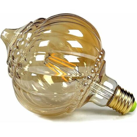 Ampoules LED Vintage 4W Blanc Chaud 2700Kelvin Big Globe Cristal Ampoule LED 220/240V Edison Vis E27 Base Spécialité Ampoule Décorative G125 (Lantern) (1/5)