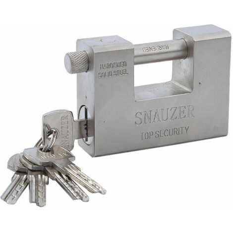 Cadenas Exterieur Ultra Robuste 1kg avec 5 Clés (Lot de 1) - Gros Cadenas Monobloc en Acier Solide Trempé - Manille de 12mm d’Épaisseur - Protège Garages, Containers, Barrières et Entrepôts (1/4)