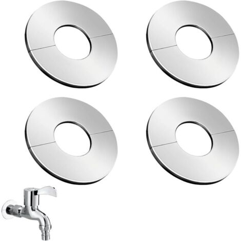 4Pcs Rosace Mitigeur Douche Ø 23mm, Rosace Plate Robinet en Acier Inoxydable, Rosace Radiateur pour Robinets, Tuyaux, Conduites D'eau, Radiateurs, Douches