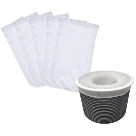 LaBlanc - Pool Skimmer Socks, 5 Pièce Chaussette Skimmer Piscine, Réutilisable pour Panier Skimmer, Chaussette Filtre Piscine, Chaussettes de Skimmer pour Peuvent Emprisonner Pollen, Feuilles (Blanc) (1/5)