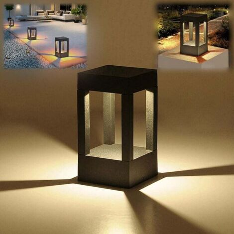 Lablanc – Lampe d'extérieur LED 10W IP65 – Lumière blanche chaude 3000K – Aluminium noir – Dimensions 12x12x20cm – Flux lumineux 1000lm