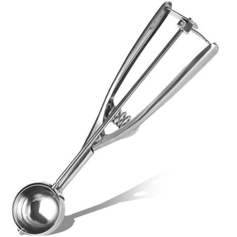 Pince à glaçons en acier inoxydable, 25 x 15 x 5 cm, argent — Cuillère résistante à la rouille pour glaces, desserts et fruits (1/5)