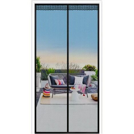 LaBlanc - Magnétique Moustiquaire Porte Rideau Anti Mouche Bande Adhésive Moustiquaire pour Portes, Mailles ultra fines avec Puissants Aimants, pour Enfants et Animaux de Compagnie 90x210cm (1/3)