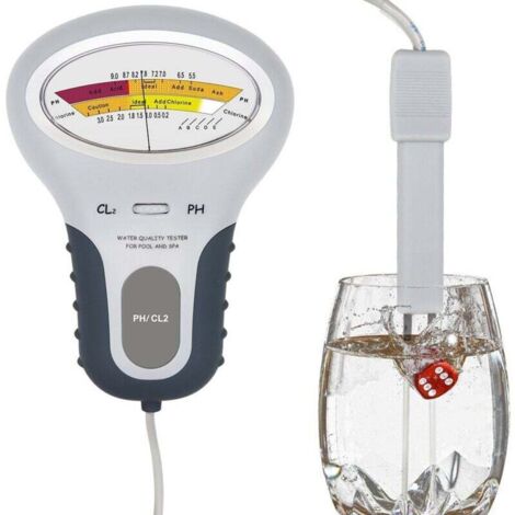Testeur PH, PC-102B CL2 Testeur De Chlore Et De PH, Testeur Piscine, Testeur eau, PH Metre Electronique, Testeur PH et Chlore, Analyseur De Qualité De L'eau Avec Sonde, Pour Piscine, SPA, Familiale