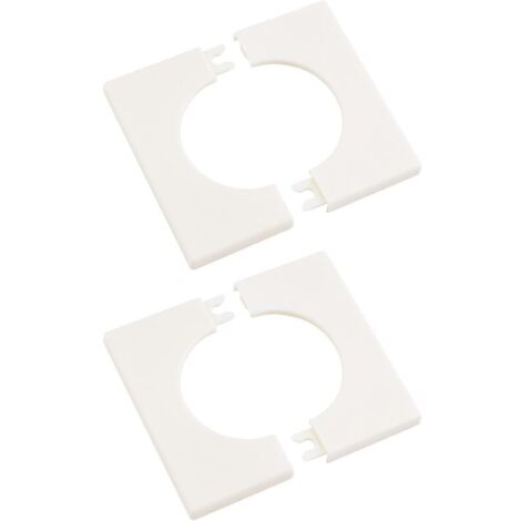 Couvertures de paroi de tuyau, 2Pcs 50mm diamètre ABS plastiques carrés plaques d’écusson auto-adhésives couvertures de plaque de tuyau pour la décoration