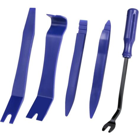 Outil Demontage Garniture Voiture 5 Pièces, Outil Demontage Garniture Voiture, Kit Demontage Plastique Voiture pour Voiture Radio Audio Garniture Intérieure Dash Tableau de Bord (Bleu)