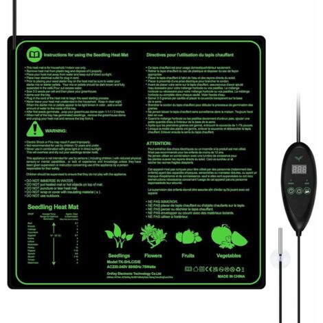 LaBlanc - Tapis Chauffant Adjustable avec Contrôleur de Thermostat Serres Chauffantes Hydroponique Imperméable,50.8cm x 50.8 cm (1/5)