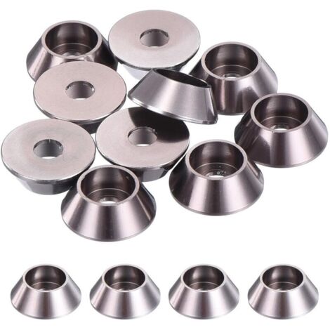 M3 Rondelles de Coupelle Conique, Joints en Aluminium Anodisé de Tête de Coupelle pour Vis RC/FPV/PC/Drone/Accessoires Mécaniques Pièces de Modèle, Paquet de 10 (Gris Titane)
