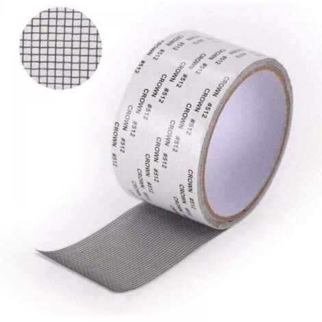 Ruban Adhesif Reparation Moustiquaire - Patch Repare Moustiquaire Réparation de Fenêtre Kit de Moustiquaire Adhesive Reparation Réparer Moustiquaire 5 x 2m (gris)-- (1/5)