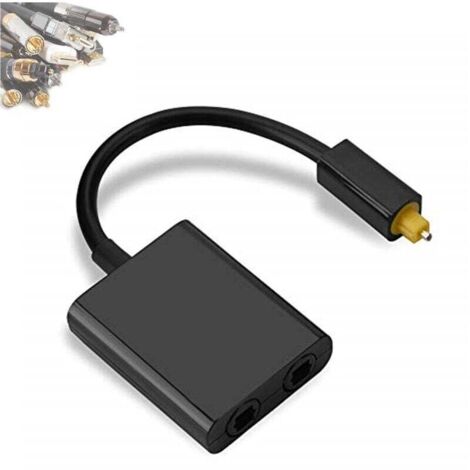 2 in 1 Sortie Optique Repartiteur Audio, Double Port Optique Câble Audio Adaptateur, Séparateur Fibre Remplacement， (1/4)