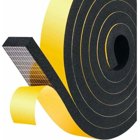 Joint Adhésive en Mousse Caoutchouc pour Porte Fenêtre, Joint en Bande d'Étanchéité, 20mm x8 mm x2m, Joint Isolant Antidérapant, Isolation Froid, protection pour Meuble 1 rouleaux -Mousse Noir (1/4)