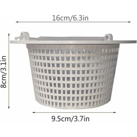 Panier Skimmer 16 Cm - Panier De Rechange Pour Skimmer, Panier Skimmer Piscine, Pré-filtre Piscine, Avec Poignée, Accessoires Piscine Remplacement Skimmer