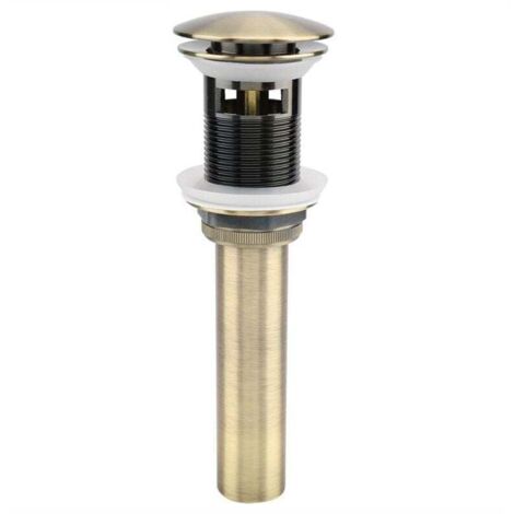 G1 1/4 " Pop-up Rétro Bouchon Bonde de Lavabo Vidange Clic-clac avec Trop-Plein en Laiton Bronzé Universel Valve Draineur d’Evier Vasque Siphon - avec Trop-Plein (1/3)