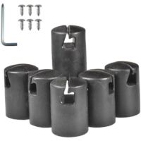 Bouchons de Tube de Trampoline – Embouts épais et durables pour poteaux de Trampoline , Protection de Remplacement pour système d'anneaux supérieurs en tôle d'acier Plate, Noir,DEBUNS