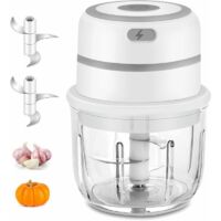 Mini Hachoir Électrique,Hachoir Alimentaire Processeur de Hachoir Légume avec 300ML Bol en Verre,Hachoirs à Viande Électrique pour Aliments pour Bébé,Viande,Piment,Ail, Fruits Mini Mixeur