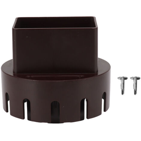 Downspout Adapter Plastic Drain Adapter Replacement Downpipe Converter Connector with Screws Brown S 2x3in (1/5)