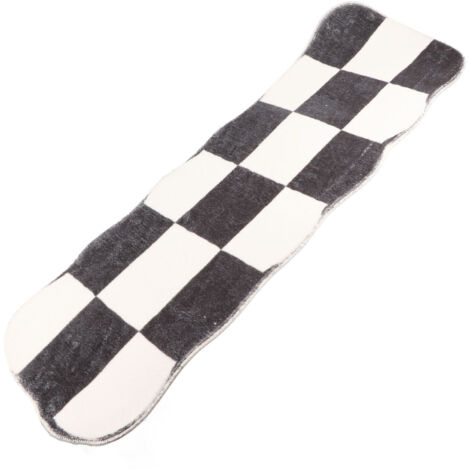Runner Rug Black White Plaid Pattern Vintage Style Water Absorbent Stain Resistant Runner Carpet for Home Room Type1 40x120cm (1/5)