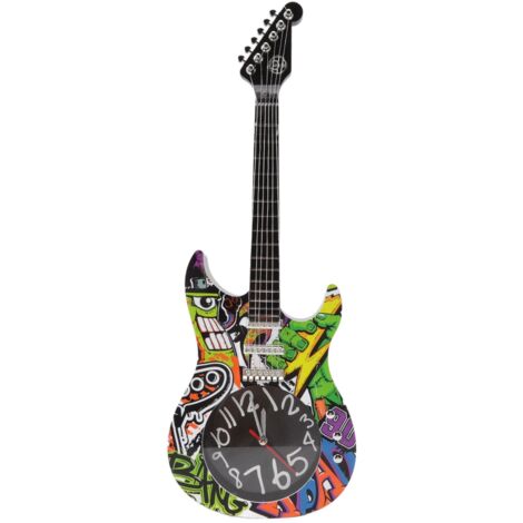 Guitar Wall Clock Simulation Time Accurate Guitar Clock Wall Decor for Home Dormitory Bedroom 5680CC Guitar with Stand (1/5)