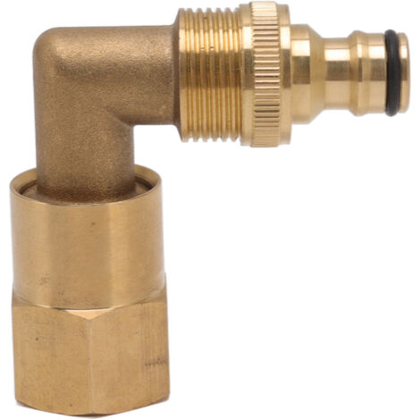 Hose Elbow Fitting Brass 3/4in Female Thread Universal Rotation Pipe Elbow Adapter Good Sealing Nipple Set for Watering (1/5)