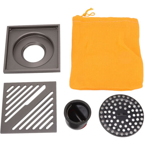 Square Shower Floor Drain Extra Thick Stainless Steel Bathroom Floor Drain for Home Kitchen Accessories Gray (1/5)