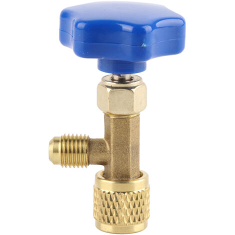 Universal Refrigerant Safety Valve Brass 1cm Diameter Cylinder Valve Replacement for Home Air Conditioner Yellow (1/5)