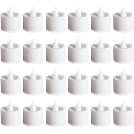 24pcs Flameless Tea Lights Candles Warm White Light Battery Operated LED Candles for Room Wedding Decor White (1/5)