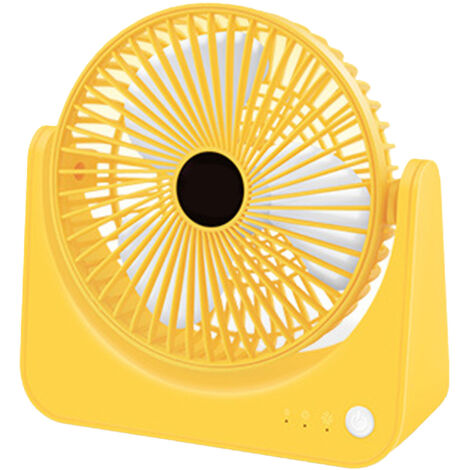 USB Small Desk Fan Quiet Operation Portable Mini Rechargeable Desktop Fan for Home Student Dormitory Office Yellow (1/5)