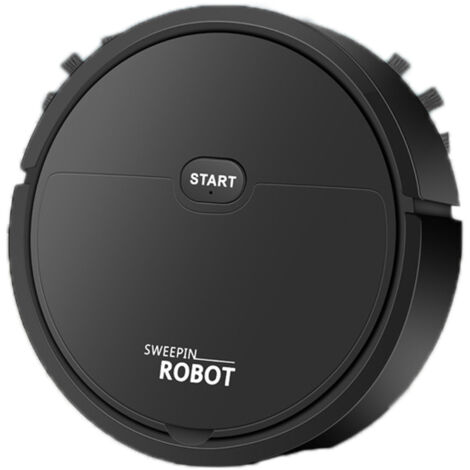 Robot Vacuum Cleaner USB Smart 3 In 1 Suction Sweeping Mopping Function Automatic Vacuum Cleaner for Small Apartments Black (1/5)