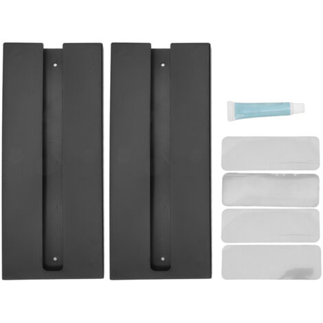 2Pcs Black Red Wine Glass Holder Self Adhesive Plastic Wine Glass Rack Hanging Shelf for Bar Kitchen