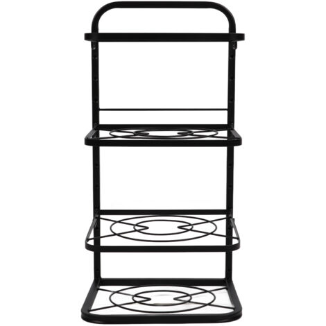 Kitchen Pots Organizer 4 Tiers Adjustable Height Space Saving Pan Rack for Under Sink Cabinet Countertop (1/5)