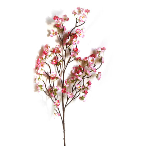 Artificial Cherry Blossom 4 Branches Decorative Lifelike Cherry Blossom Branches Decor 97cm Dark Pink