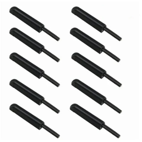 10 Pcs Cabinet Door Rebounder Handleless Black Aluminum Alloy Rebounding Magnetic Latch (1/5)