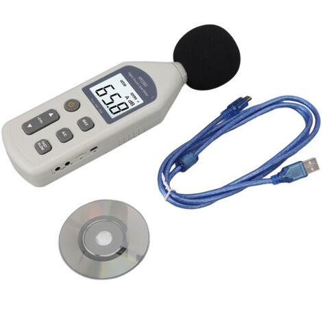 Decibel Meter High Accuracy LCD Screen 30 to 130dBA 5V USB Noise Detector with Backlight for Hospitals Shopping Malls