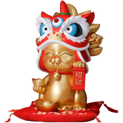 Fortune Cat Figure Ornament Fortune Cat Saving Pot Coin Bank Decoration for Shop Office Gold (1/5)