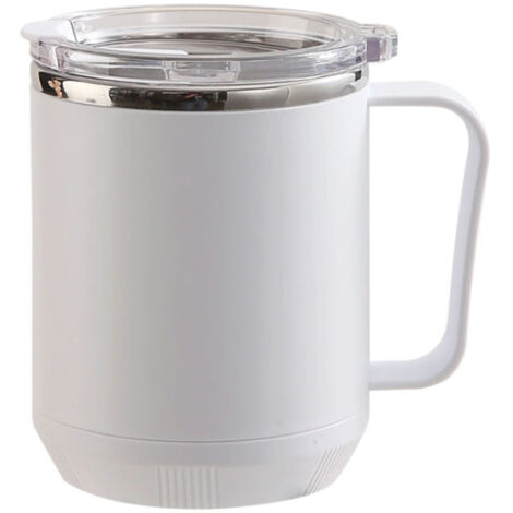 Coffee Mug 460ml 304 Stainless Steel Liner Leakproof Elegant Portable Mug for Outdoor Activities White (1/5)