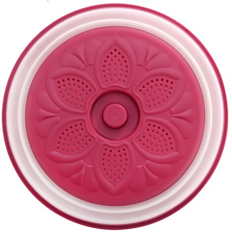 Dish Cover Foldable Drain Basket Dustproof Microwave Cover Splatter Guard for Home Cooking Red (1/5)