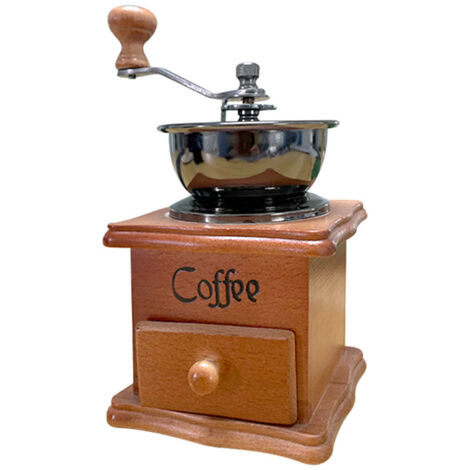 Manual Coffee Grinder Italian Retro Portable Stainless Steel Brown Hand Crank Coffee Mill for Home (1/5)